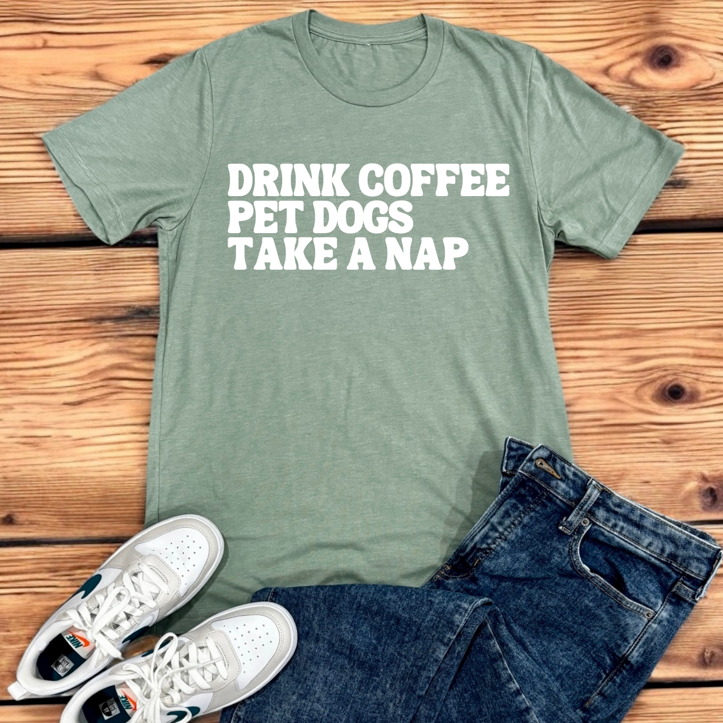 Drink Coffee Pet Dogs | Tee