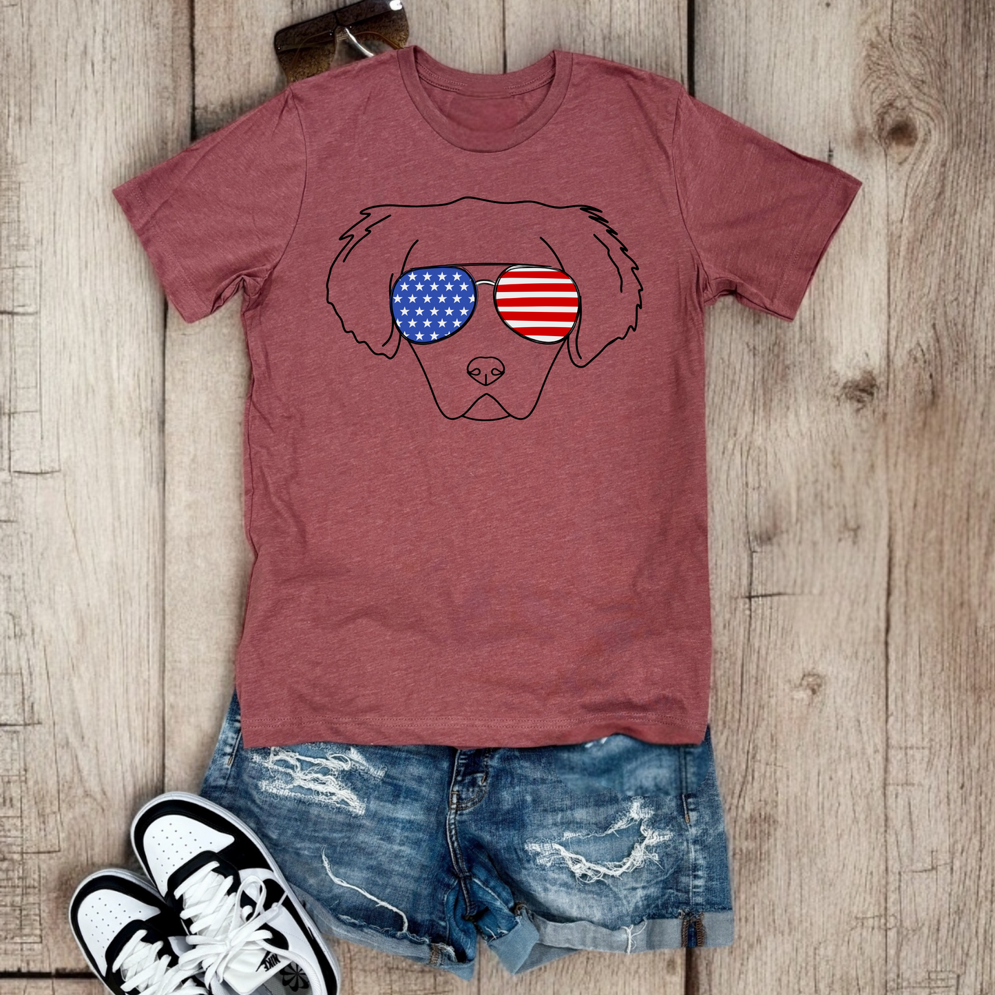 Dogs with USA Glasses | Tee