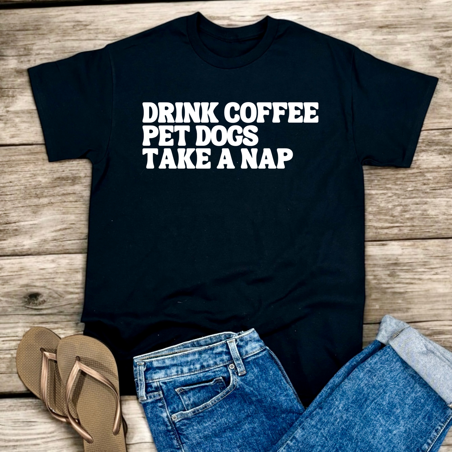 Drink Coffee Pet Dogs | Tee
