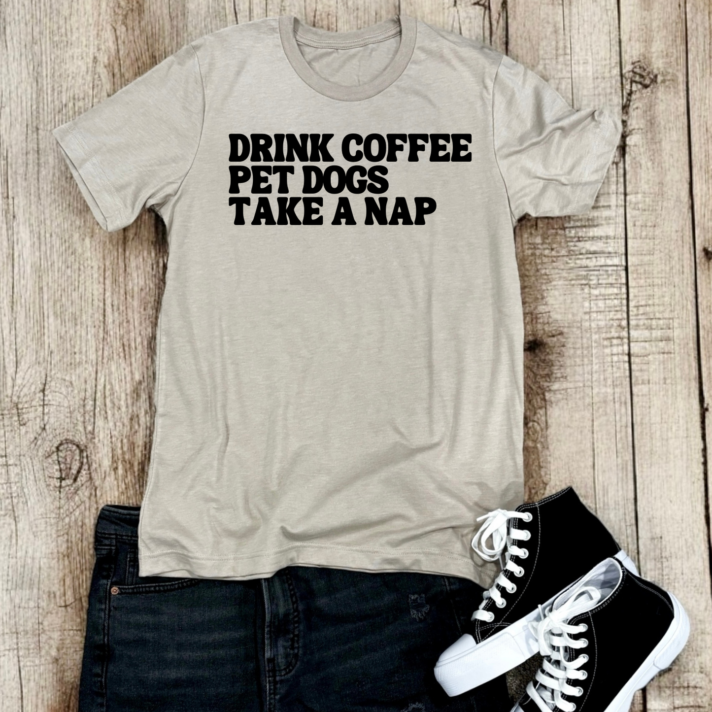 Drink Coffee Pet Dogs | Tee