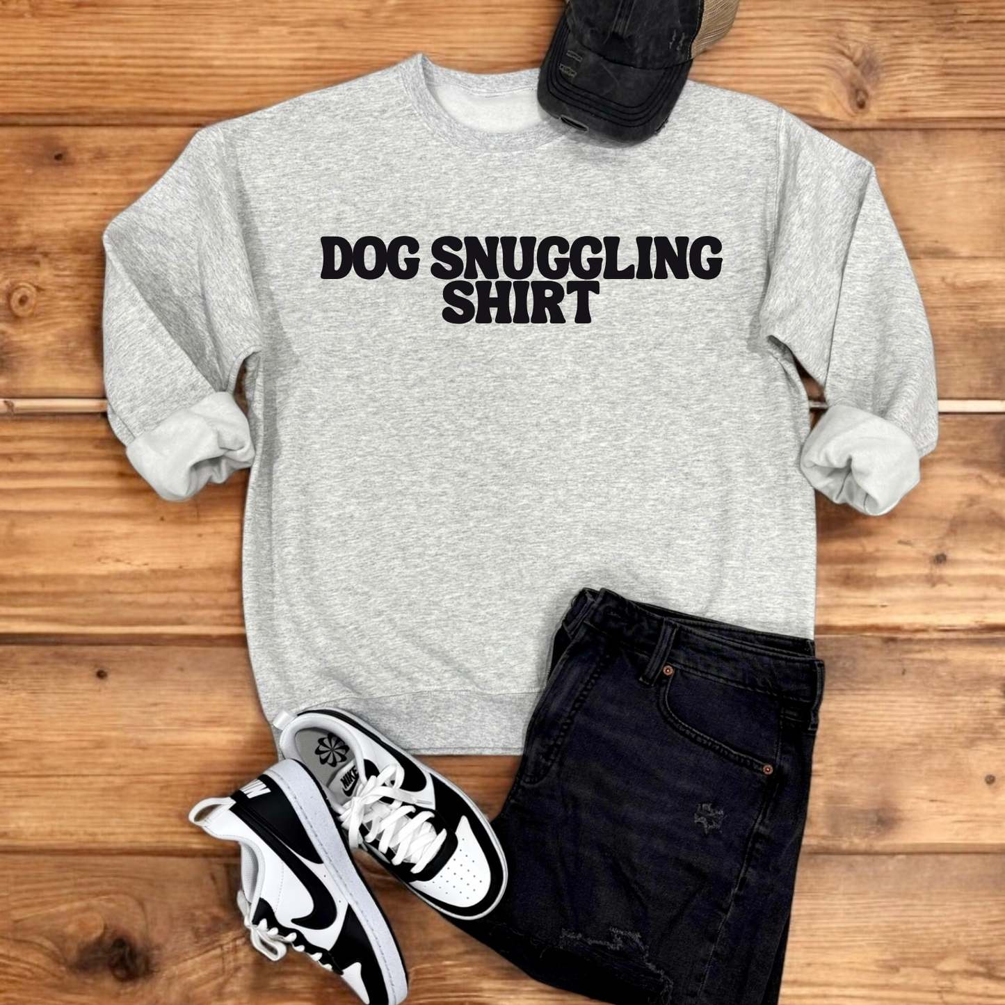 Dog Snuggling Shirt | Crew