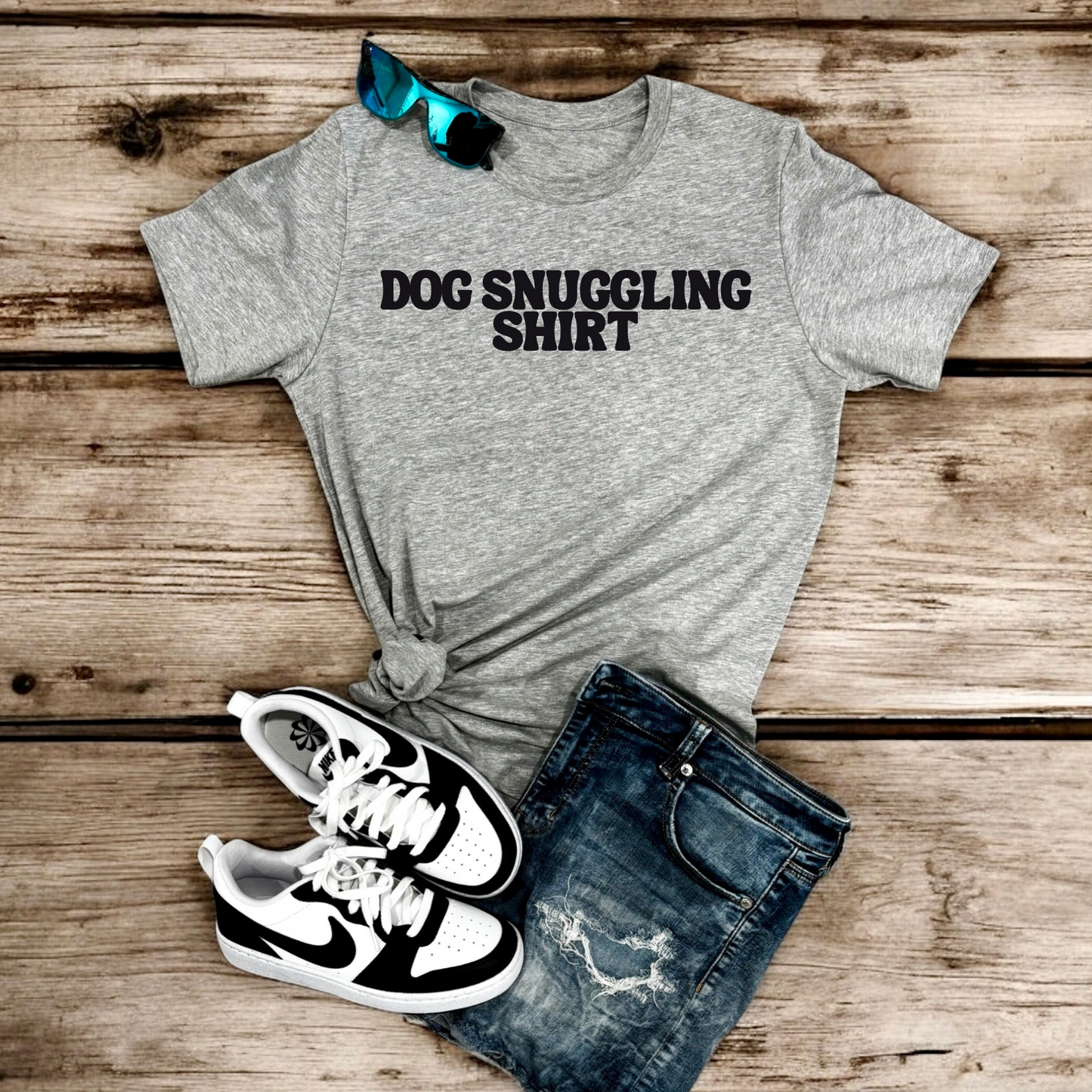 Dog Snuggling Shirt | Tee