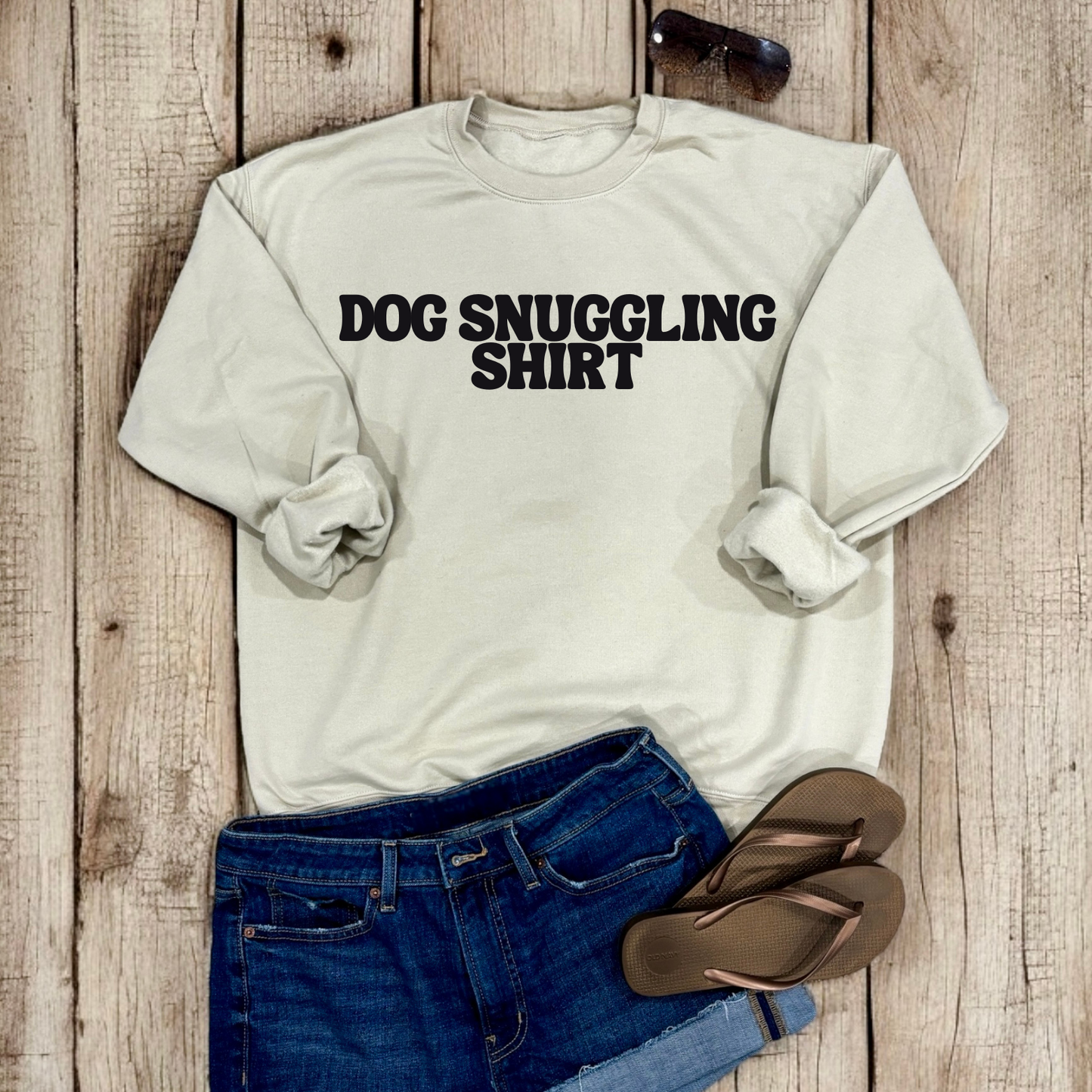 Dog Snuggling Shirt | Crew