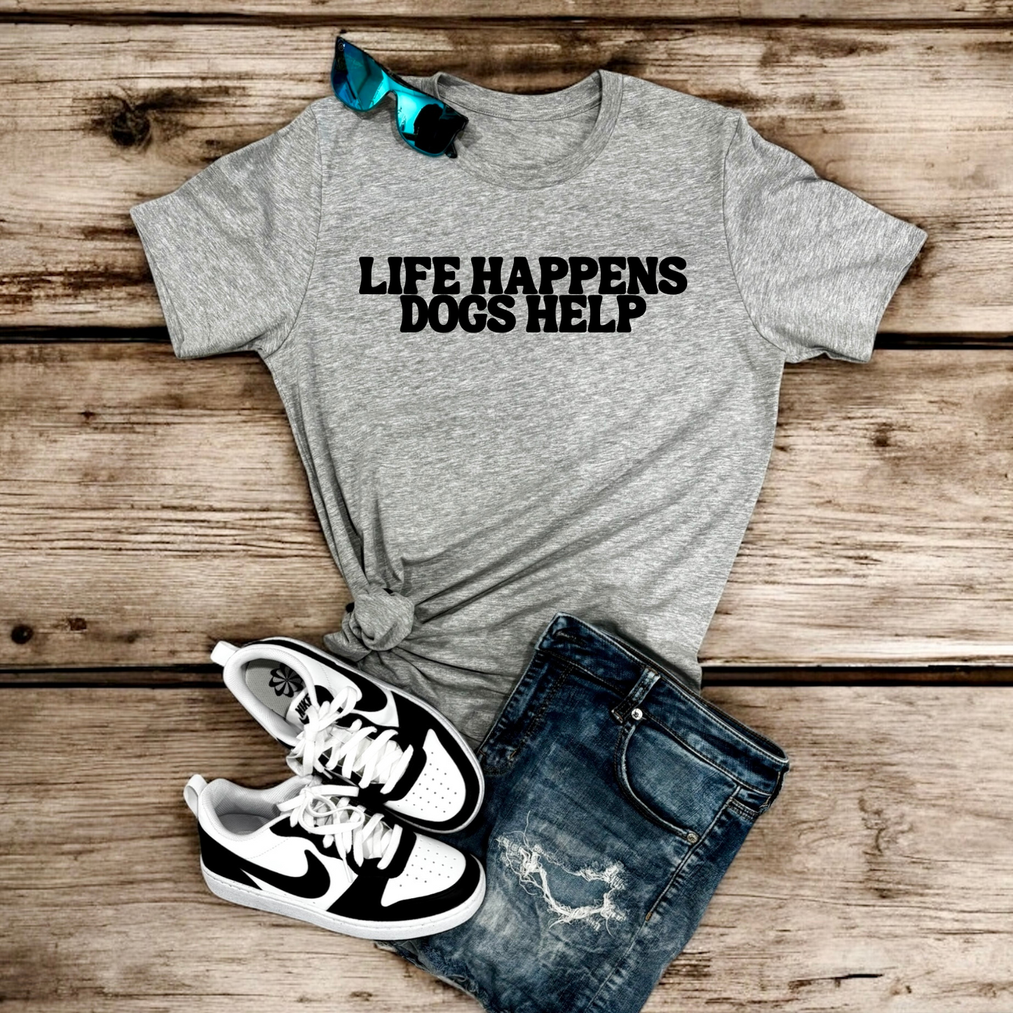 Life Happens Dogs Help | Tee